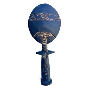 African Fertility Doll Statue Wood Hand-Carved Tribal Art Akuaba